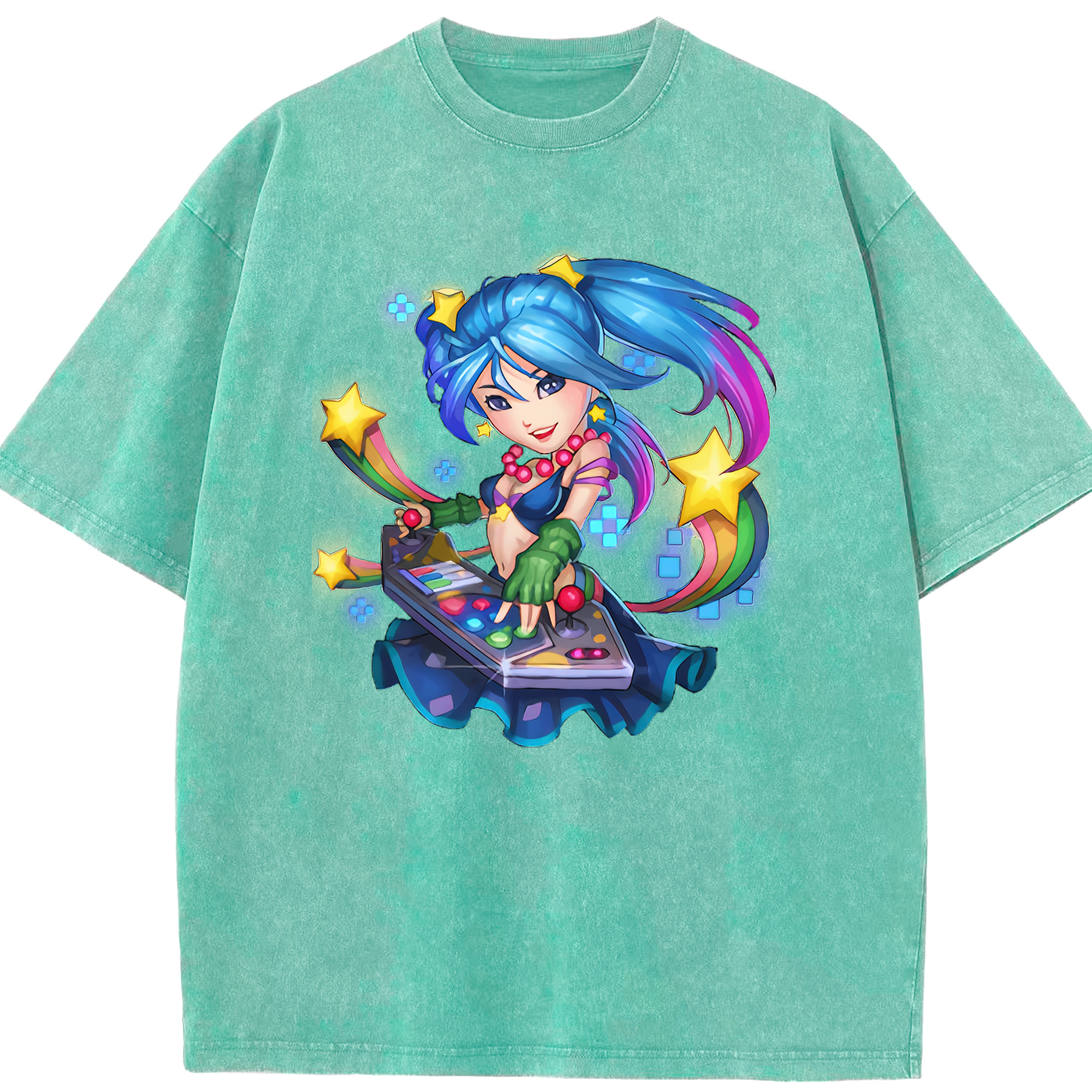 リーグ・オブ・レジェンド League of Legends LOL 綿100% ヴィンテージ風 半袖Tシャツ（フロントプリント）